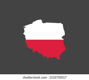 Map of Poland in the colors of the flag