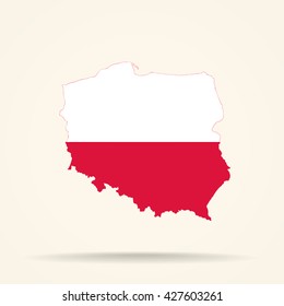 Map Of Poland In Poland Flag Colors