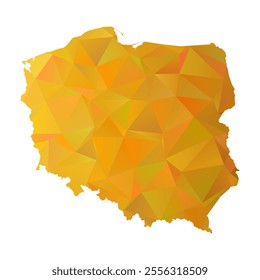 Map of Poland - Gold Polygonal Design For Your. Vector illustration eps 10.