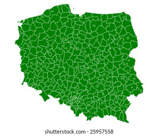 map of poland green ecology vector illustration