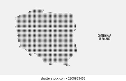 Map of Poland Halftone Dot Style