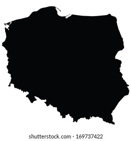 Map of Poland isolated on white background (vector illustration)