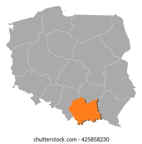 Map - Poland, Lesser Poland