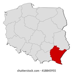 Map - Poland, Podkarpackie