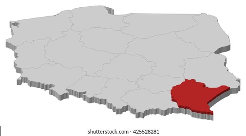 Map - Poland, Podkarpackie