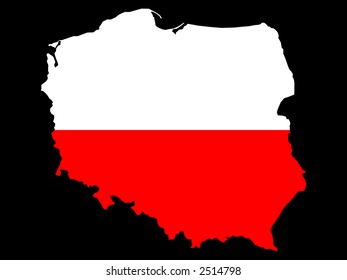 map of Poland and Polish flag illustration