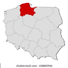 Map - Poland, Pomeranian