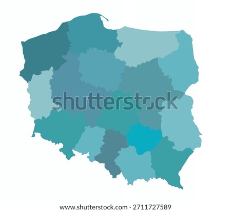 Map of Poland with provincies
