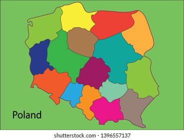Map of Poland quality colour line vector