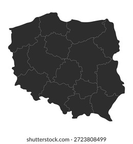 Mapa de Polonia con regiones