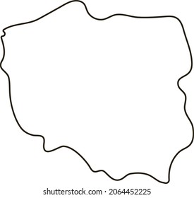 Map Of Poland. Simple Outline Map Vector Illustration.