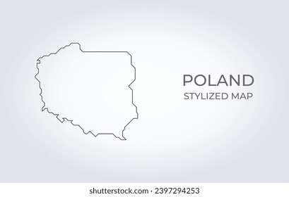 Karte von Polen in einem stilisierten minimalistischen Stil. Einfache Abbildung der Landkarte.