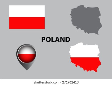 Map of Poland and symbol