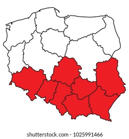 Map of Poland - This image is a vector illustration and can be scaled to any size