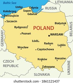 map of Poland - vector illustration