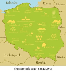 Map of Poland - vector illustration
