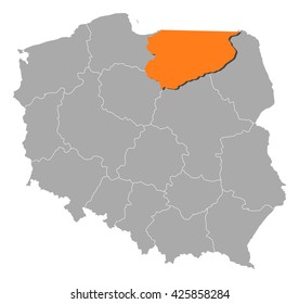 Map - Poland, Warmian-Masurian