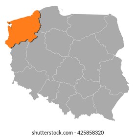 Map - Poland, West Pomeranian