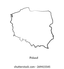 Map of Poland for your design, concept Illustration.