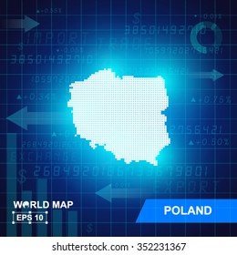 Map Of Poland,Abstract background, vector illustration