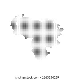 Map polka dot dotted pixel particle of Venezuela