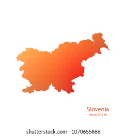 Map polygon orange of slovenia vecter illustration eps10.