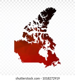 Map polygonal-Canada map. Multicolored country map in geometric triangle style for your infographics. Vector illustration eps 10.