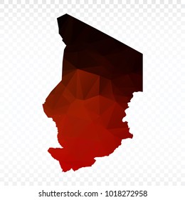 Map polygonal-Chad map. Multicolored country map in geometric triangle style for your infographics. Vector illustration eps 10.