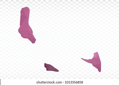 Map polygonal-Comoros map. Multicolored country map in geometric triangle style for your infographics. Vector illustration eps 10.