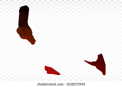 Map polygonal-Comoros map. Multicolored country map in geometric triangle style for your infographics. Vector illustration eps 10.