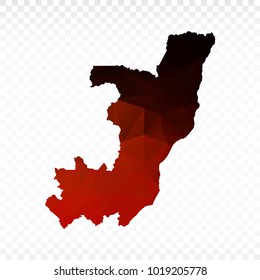 Map polygonal-Congo map. Multicolored country map in geometric triangle style for your infographics. Vector illustration eps 10.