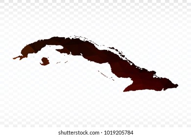 Map polygonal-Cuba map. Multicolored country map in geometric triangle style for your infographics. Vector illustration eps 10.