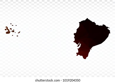 Map polygonal-Ecuador map. Multicolored country map in geometric triangle style for your infographics. Vector illustration eps 10.