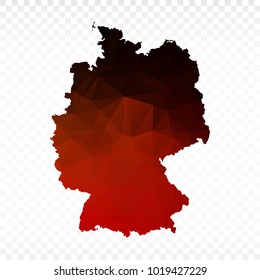 Map polygonal-Germany map. Multicolored country map in geometric triangle style for your infographics. Vector illustration eps 10.