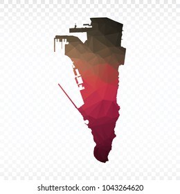 Map polygonal-Gibraltar map. Multicolored country map in geometric triangle style for your infographics and earth template for website. Vector illustration eps 10.