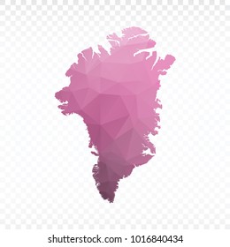 Map polygonal-Greenland map. Multicolored country map in geometric triangle style for your infographics. Vector illustration eps 10.