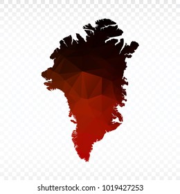Map polygonal-Greenland map. Multicolored country map in geometric triangle style for your infographics. Vector illustration eps 10.