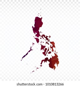 Map polygonal-Philippines map. Multicolored country map in geometric triangle style for your infographics. Vector illustration eps 10.