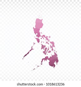 Map polygonal-Philippines map. Multicolored country map in geometric triangle style for your infographics. Vector illustration eps 10.