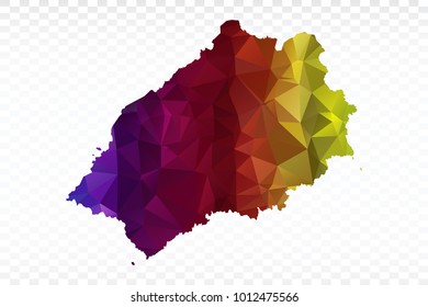 Map polygonal-ST Helena map. Multicolored country map in geometric triangle style for your infographics. Vector illustration eps 10.