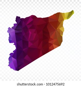 Map polygonal-Syria map. Multicolored country map in geometric triangle style for your infographics. Vector illustration eps 10.