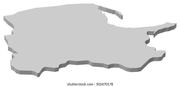 Map - Pomeranian (Poland) - 3D-Illustration