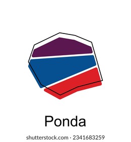 Map of Ponda modern outline, High detailed vector illustration Design Template, suitable for your company