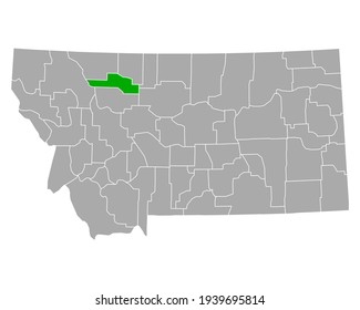 Map of Pondera in Montana on white