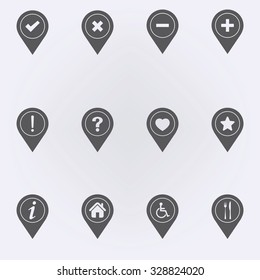 Map ponter set Icon . Vector illustration