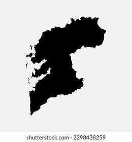 Map of Pontevedra - Galicia - Spain region outline silhouette graphic element Illustration template design
