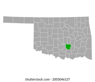 Mapa de Pontotoc en Oklahoma en blanco