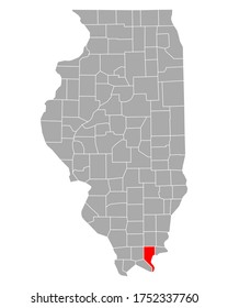 Map of Pope in Illinois on white