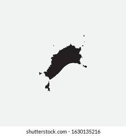 Map of Porto Santo Island - Portugal graphic element Illustration template design
