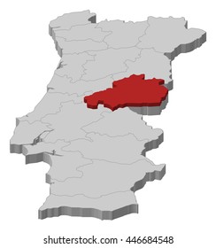 Map - Portugal, Castelo Branco - 3D-Illustration